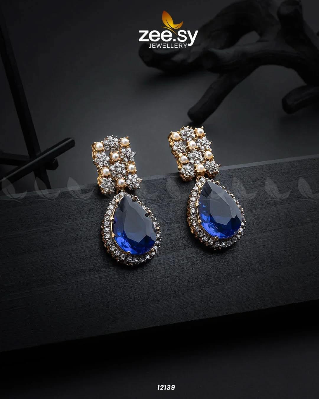 Amulet Earrings Blue Earrings - Zeesy Jewellery Pakistan | Premium Artificial & Imitation Jewellery