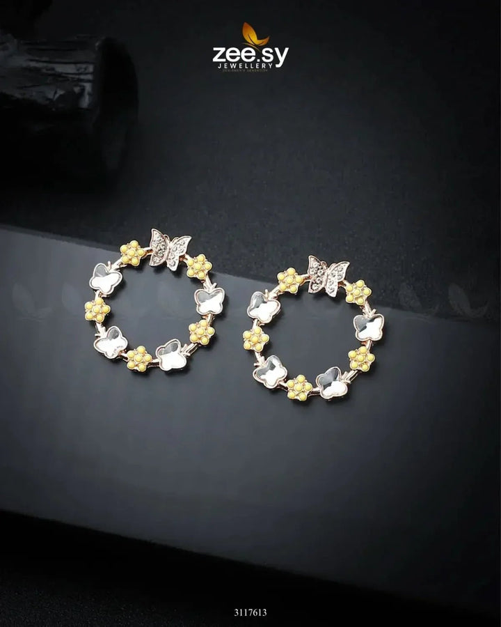 Butterfly Bush Earrings Yellow Earrings - Zeesy Jewellery Pakistan | Premium Artificial & Imitation Jewellery