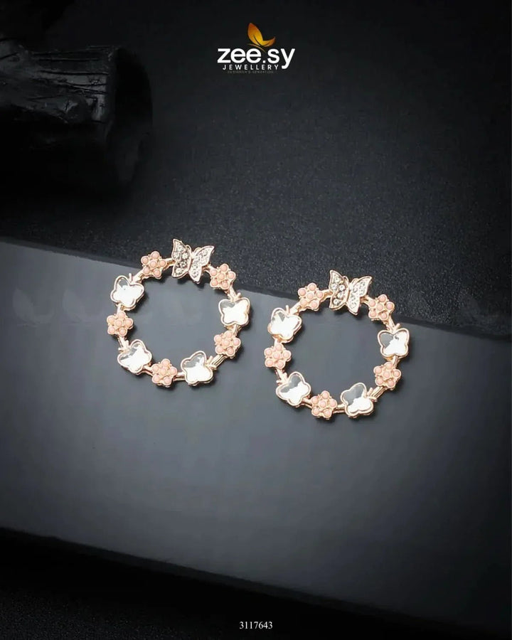 Butterfly Bush Earrings Champagne Earrings - Zeesy Jewellery Pakistan | Premium Artificial & Imitation Jewellery