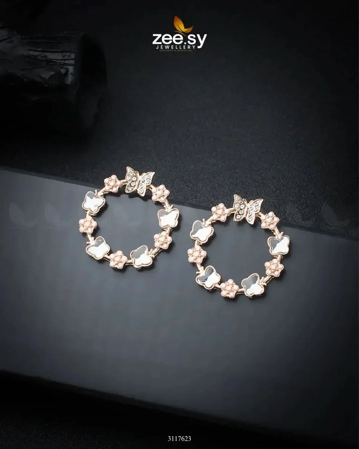 Butterfly Bush Earrings Peach Earrings - Zeesy Jewellery Pakistan | Premium Artificial & Imitation Jewellery