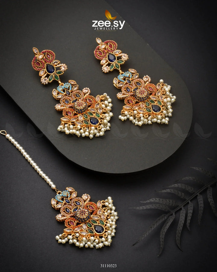 Liora Earrings Blue Multi Earrings - Zeesy Jewellery Pakistan | Premium Artificial & Imitation Jewellery