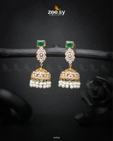 Bloom Jhumka Earrings Green Earrings - Zeesy Jewellery Pakistan | Premium Artificial & Imitation Jewellery