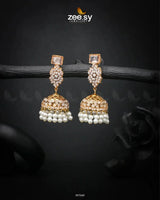 Bloom Jhumka Earrings Champagne Earrings - Zeesy Jewellery Pakistan | Premium Artificial & Imitation Jewellery