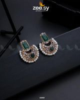 Cluster Pearl Earrings Green Earrings - Zeesy Jewellery Pakistan