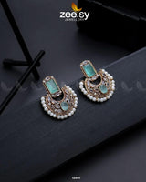 Cluster Pearl Earrings Mint Green Earrings - Zeesy Jewellery Pakistan