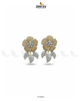 Dazzling Crystal Rose Drop Earrings Champagne Earrings - Zeesy Jewellery Pakistan | Premium Artificial & Imitation Jewellery
