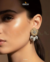 Dazzling Crystal Rose Drop Earrings Earrings - Zeesy Jewellery Pakistan | Premium Artificial & Imitation Jewellery