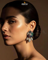 Dazzling Crystal Rose Drop Earrings Earrings - Zeesy Jewellery Pakistan | Premium Artificial & Imitation Jewellery