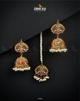 Heritage Jhumka Earrings Champagne Earrings - Zeesy Jewellery Pakistan | Premium Artificial & Imitation Jewellery