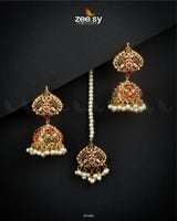 Heritage Jhumka Earrings Red Earrings - Zeesy Jewellery Pakistan | Premium Artificial & Imitation Jewellery