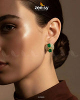 Modern Geometric Cluster Earrings Green Earrings - Zeesy Jewellery Pakistan | Premium Artificial & Imitation Jewellery