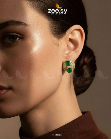 Modern Geometric Cluster Earrings Green Earrings - Zeesy Jewellery Pakistan | Premium Artificial & Imitation Jewellery
