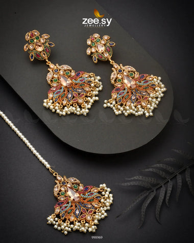 Vireo Earrings Champagne Multi Earrings - Zeesy Jewellery Pakistan | Premium Artificial & Imitation Jewellery