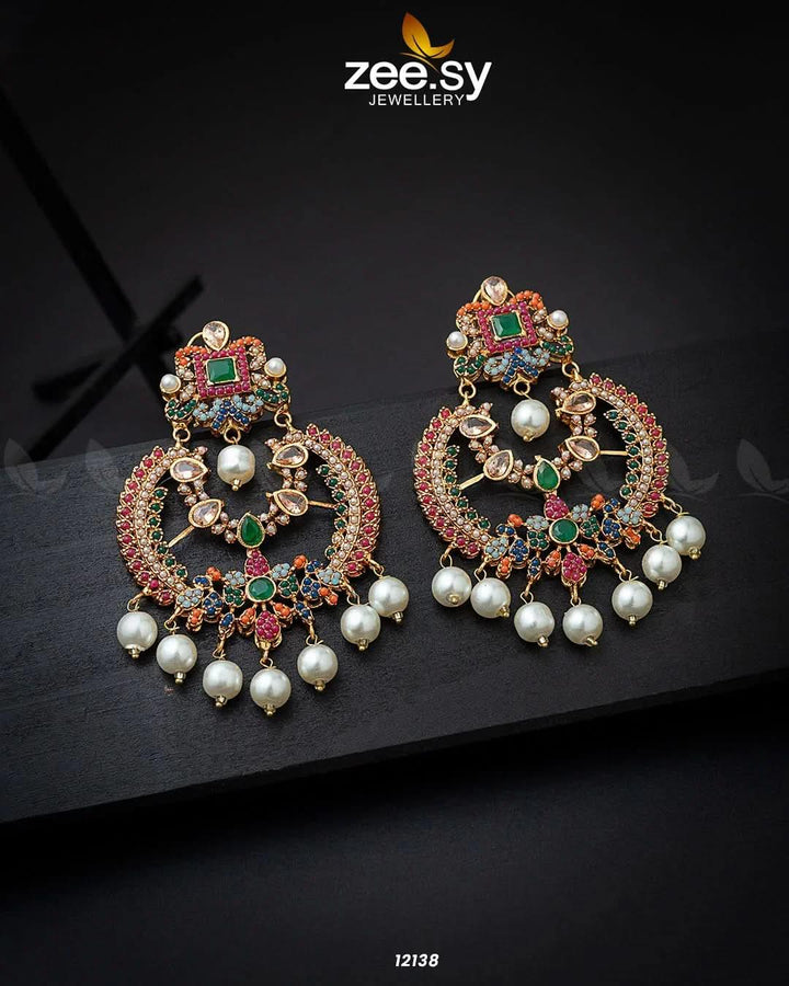 Naurattan Chandbali Earrings Green Earrings - Zeesy Jewellery Pakistan | Premium Artificial & Imitation Jewellery