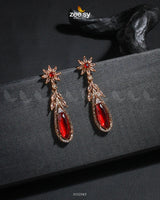 Rimsha's Earrings Golden Mahroon Earrings - Zeesy Jewellery Pakistan