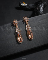 Rimsha's Earrings Full Champagne Earrings - Zeesy Jewellery Pakistan