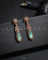 Rimsha's Earrings Golden Mint Green Earrings - Zeesy Jewellery Pakistan