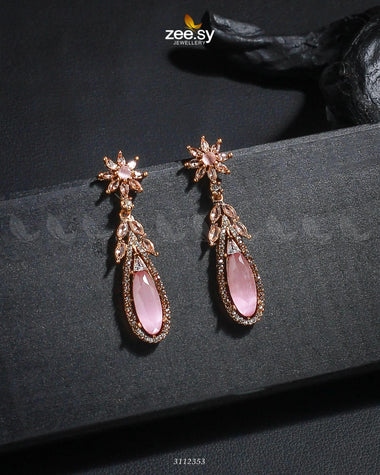 Rimsha's Earrings Golden Mint Pink Earrings - Zeesy Jewellery Pakistan | Premium Artificial & Imitation Jewellery