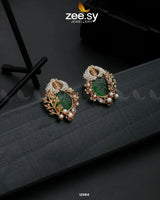 Moonlit Sparkle Green Earrings - Zeesy Jewellery Pakistan | Premium Artificial & Imitation Jewellery