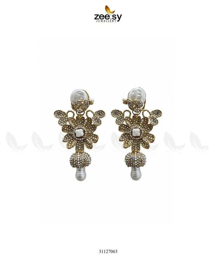 Antique Mother Pearl Turkish Earrings Earrings - Zeesy Jewellery Pakistan | Premium Artificial & Imitation Jewellery