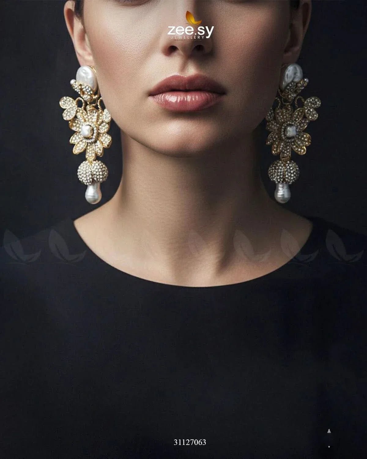 Antique Mother Pearl Turkish Earrings Earrings - Zeesy Jewellery Pakistan | Premium Artificial & Imitation Jewellery