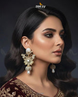 Antique Mother Pearl Turkish Earrings Earrings - Zeesy Jewellery Pakistan | Premium Artificial & Imitation Jewellery