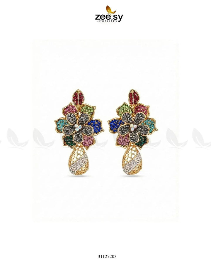 Blossom Cubic Stone Earrings Earrings - Zeesy Jewellery Pakistan | Premium Artificial & Imitation Jewellery
