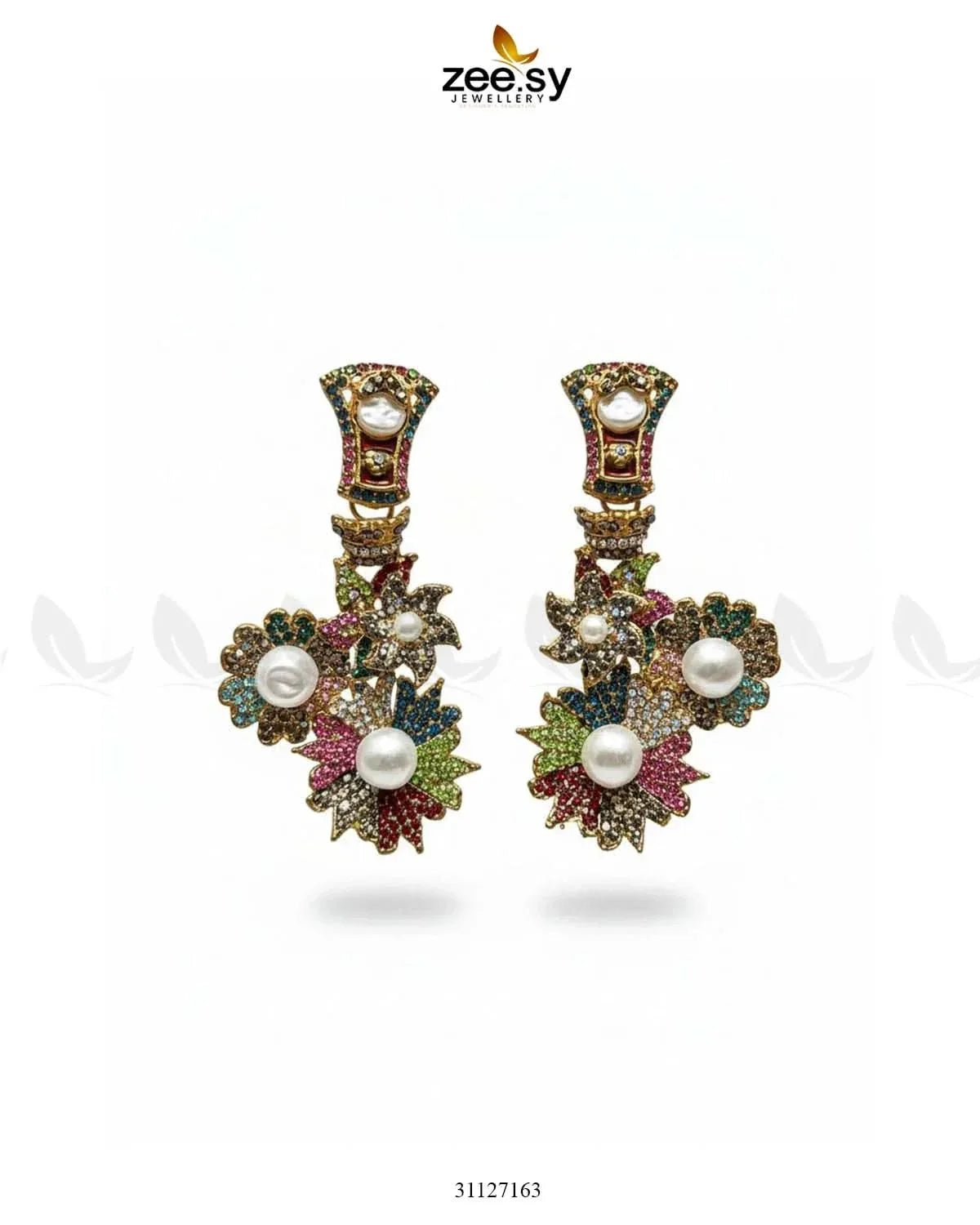 Bold Bloom Turkish Earrings Earrings - Zeesy Jewellery Pakistan | Premium Artificial & Imitation Jewellery