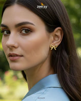 Chic Ribbon Bow Stud Earrings Earrings - Zeesy Jewellery Pakistan | Premium Artificial & Imitation Jewellery