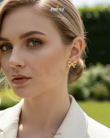 Chic Ribbon Bow Stud Earrings Earrings - Zeesy Jewellery Pakistan | Premium Artificial & Imitation Jewellery