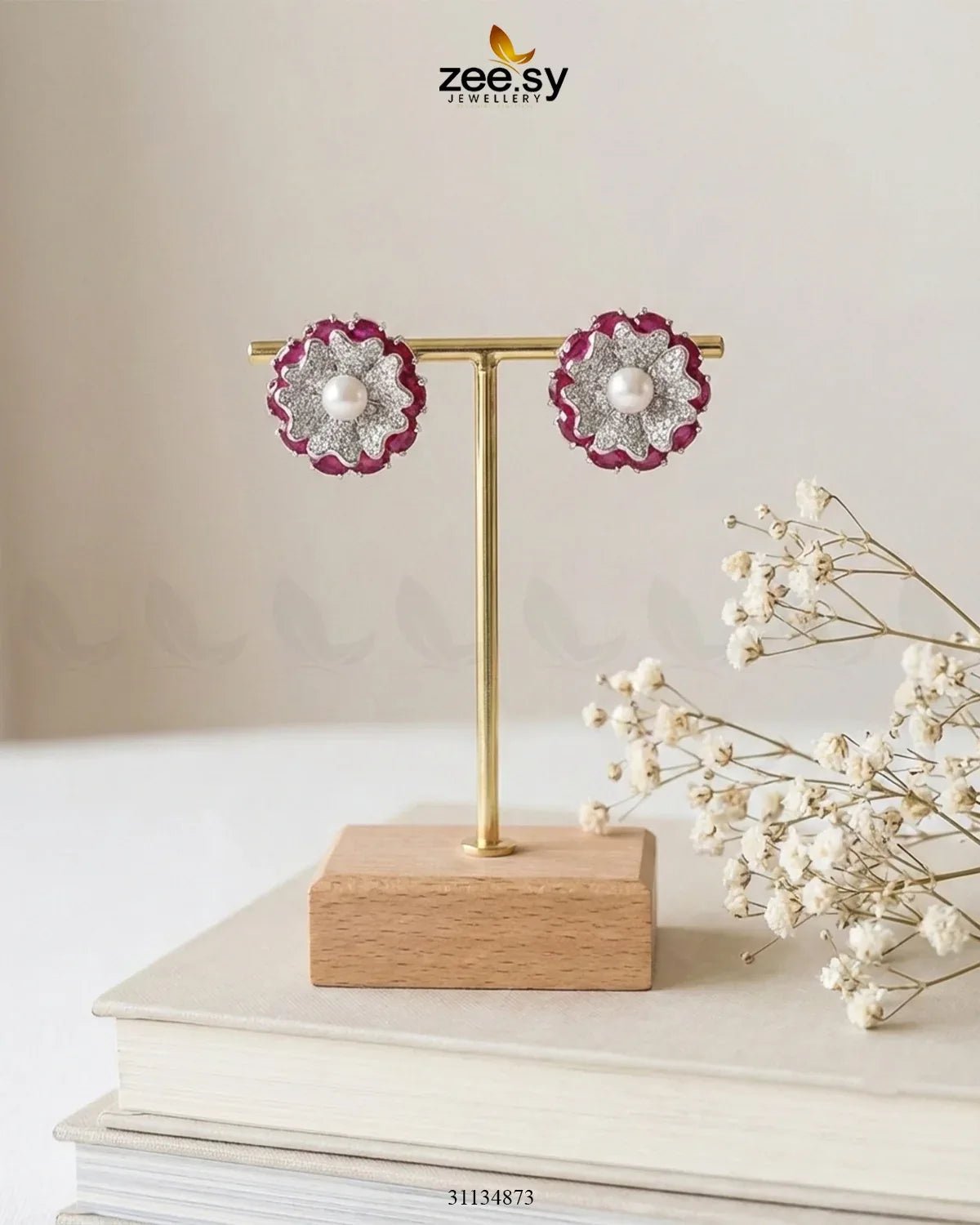 Customizable Radiance Floral Earrings Earrings - Zeesy Jewellery Pakistan | Premium Artificial & Imitation Jewellery