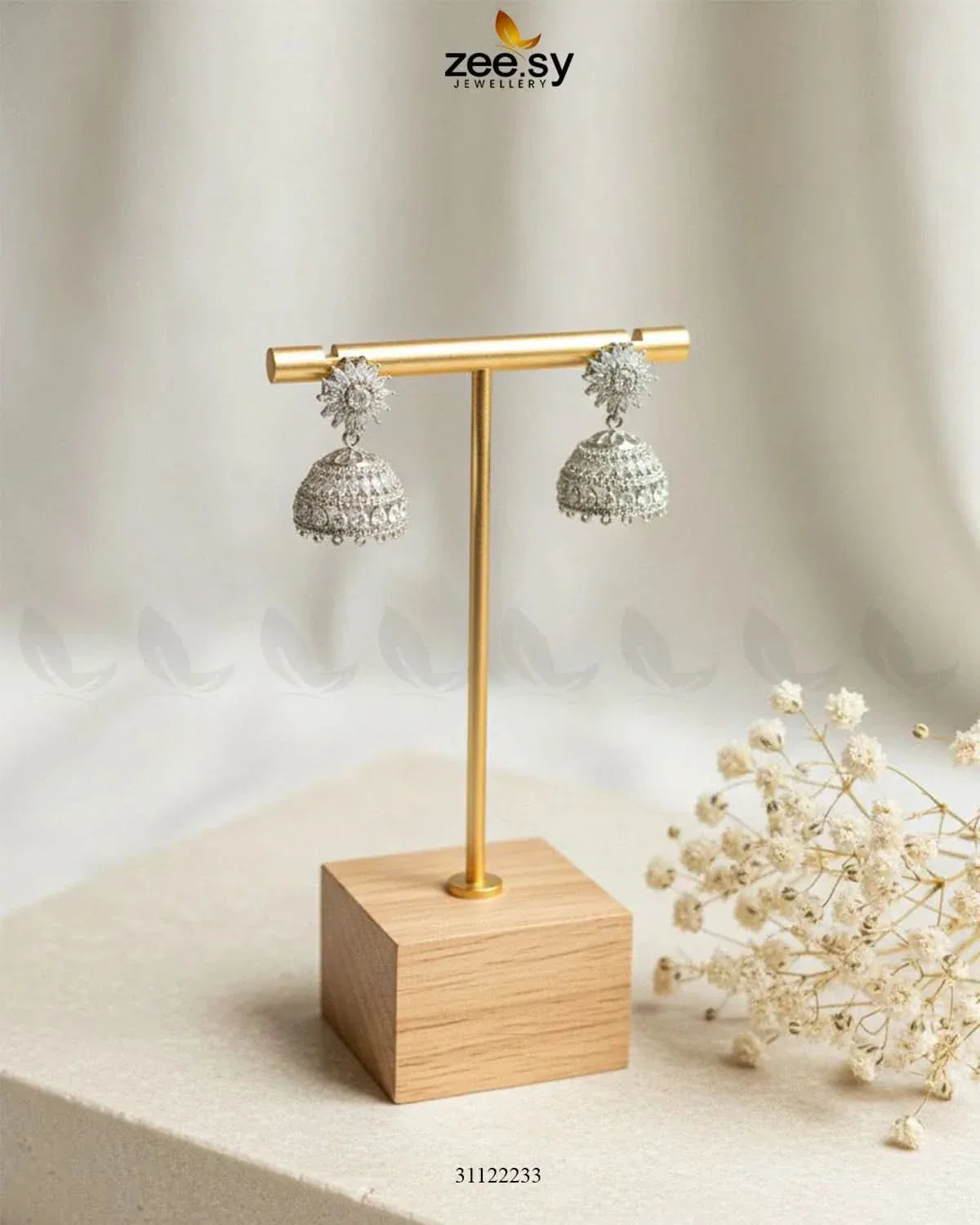 Dazzling Crystal Dome Jhumka Earrings Earrings - Zeesy Jewellery Pakistan | Premium Artificial & Imitation Jewellery