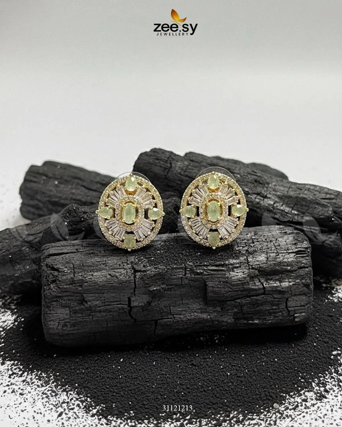 Disc Cluster Studs Earrings Earrings - Zeesy Jewellery Pakistan | Premium Artificial & Imitation Jewellery