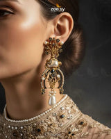Elaborate Baroque Pearl Earrings Earrings - Zeesy Jewellery Pakistan | Premium Artificial & Imitation Jewellery