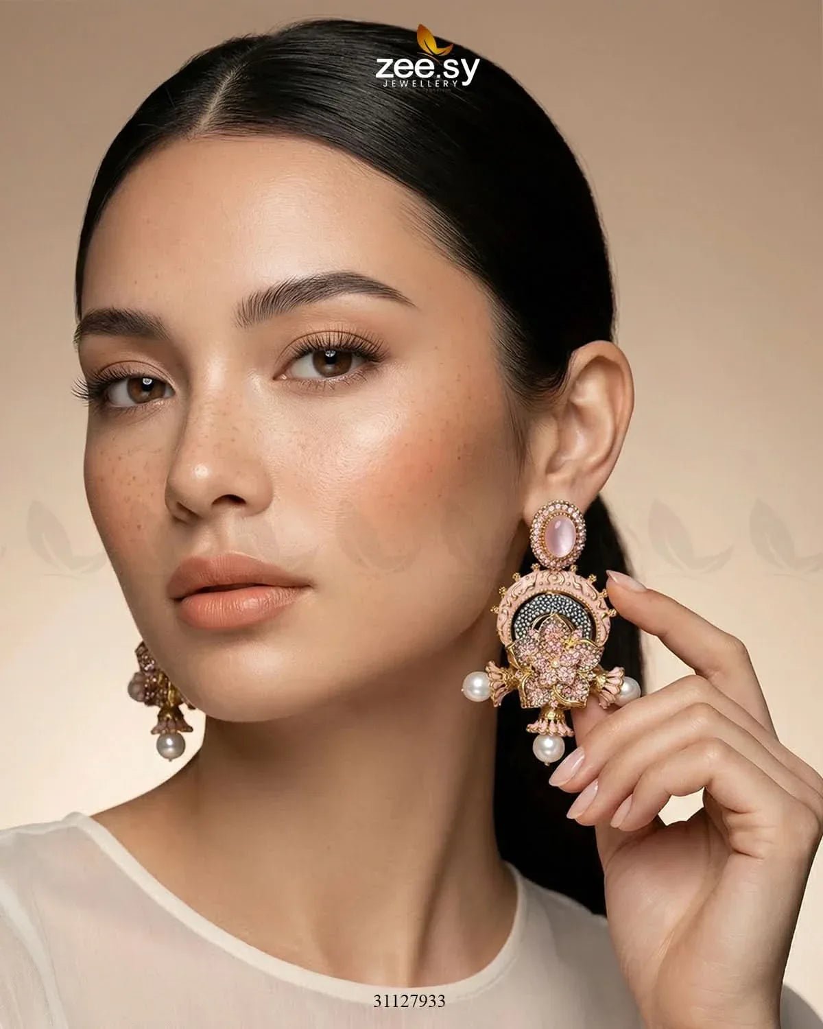 Enchanted Garden Pearl Earrings Earrings - Zeesy Jewellery Pakistan | Premium Artificial & Imitation Jewellery