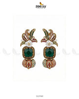 Festive Peacock Baroque Pearl Earrings Earrings - Zeesy Jewellery Pakistan | Premium Artificial & Imitation Jewellery