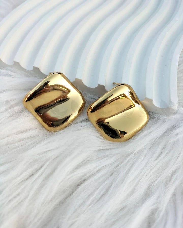 Outlaw Gold Puffed Stud Earrings Earrings - Zeesy Jewellery Pakistan | Premium Artificial & Imitation Jewellery