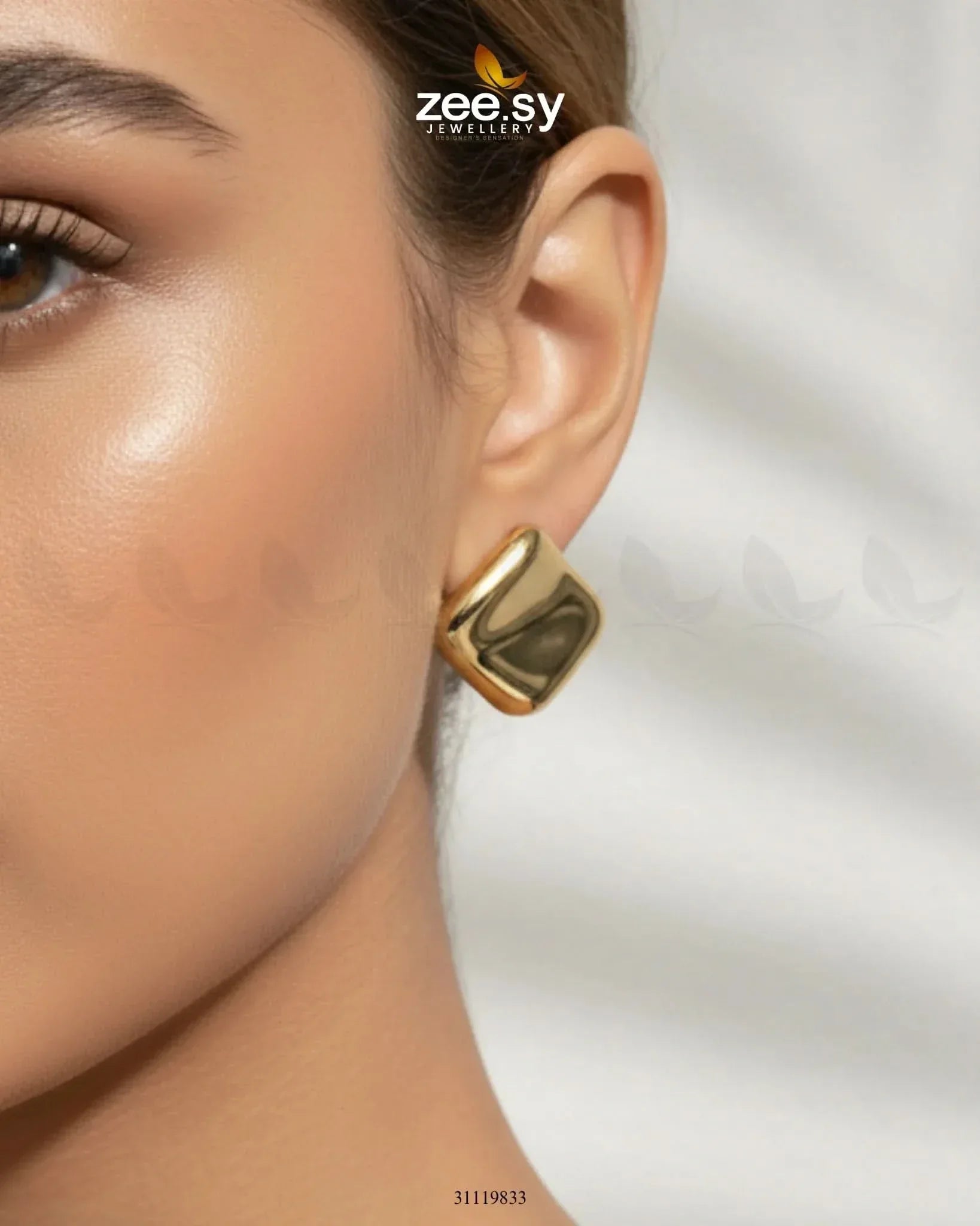 Outlaw Gold Puffed Stud Earrings Earrings - Zeesy Jewellery Pakistan | Premium Artificial & Imitation Jewellery