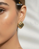 Outlaw Gold Puffed Stud Earrings Earrings - Zeesy Jewellery Pakistan | Premium Artificial & Imitation Jewellery