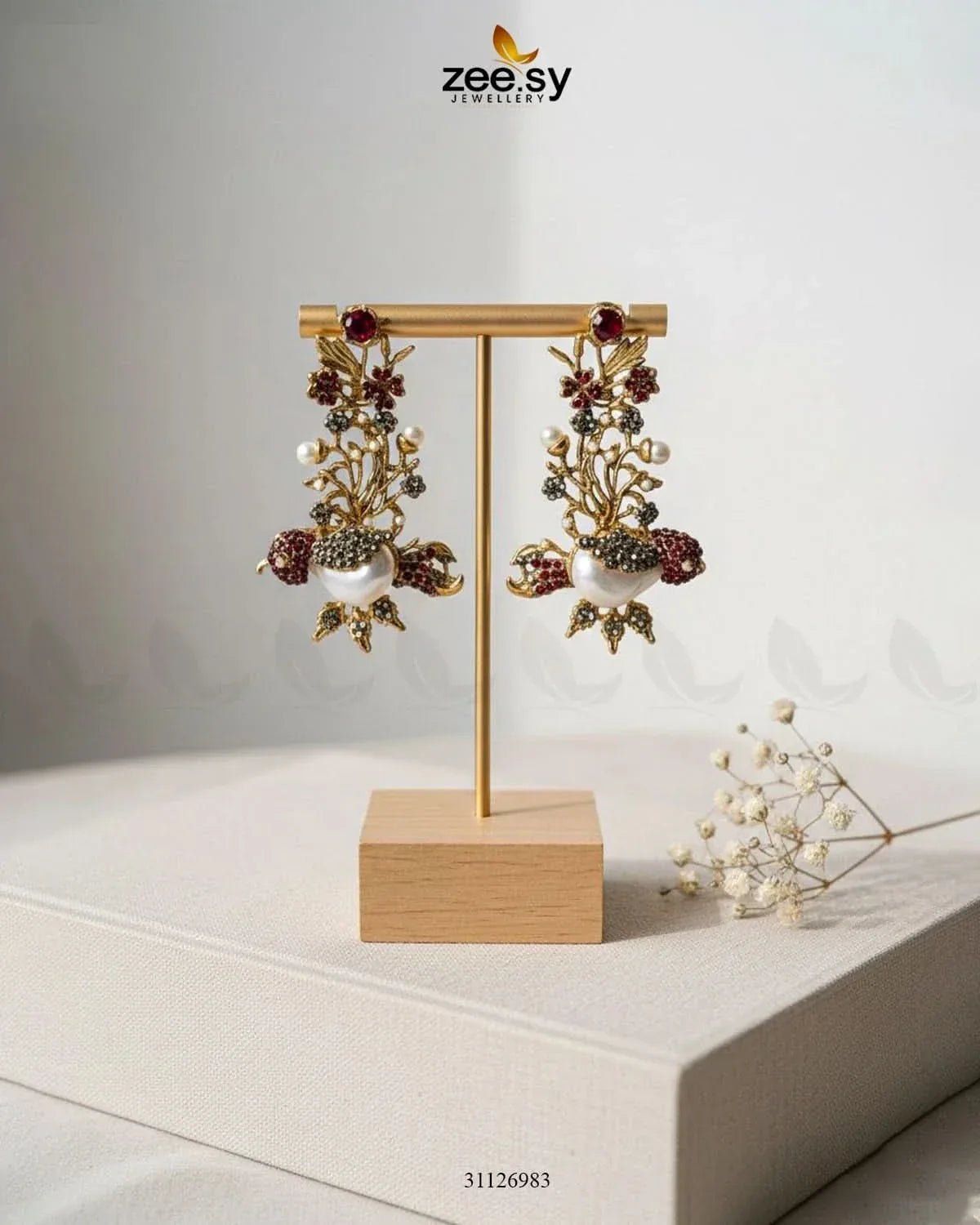 Traditional Turkish Heritage Stone Earrings Earrings - Zeesy Jewellery Pakistan | Premium Artificial & Imitation Jewellery
