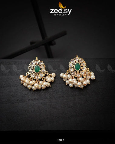 Beads Studs Earrings Green Earrings - Zeesy Jewellery Pakistan | Premium Artificial & Imitation Jewellery