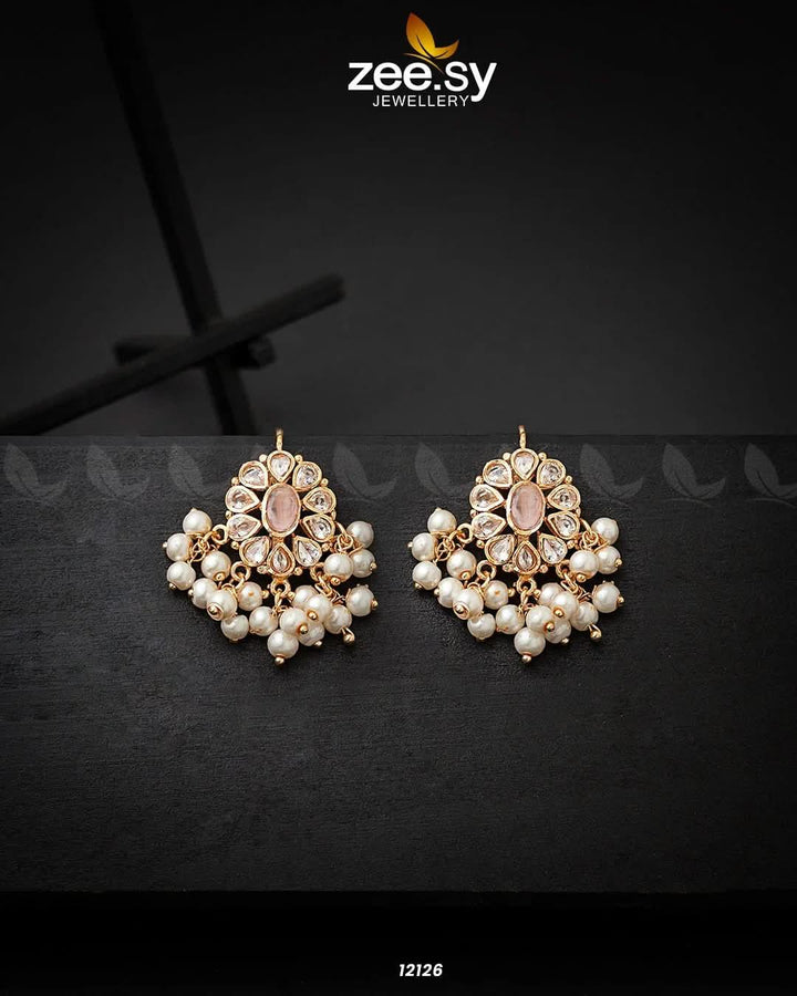 Beads Studs Earrings Pink Earrings - Zeesy Jewellery Pakistan | Premium Artificial & Imitation Jewellery