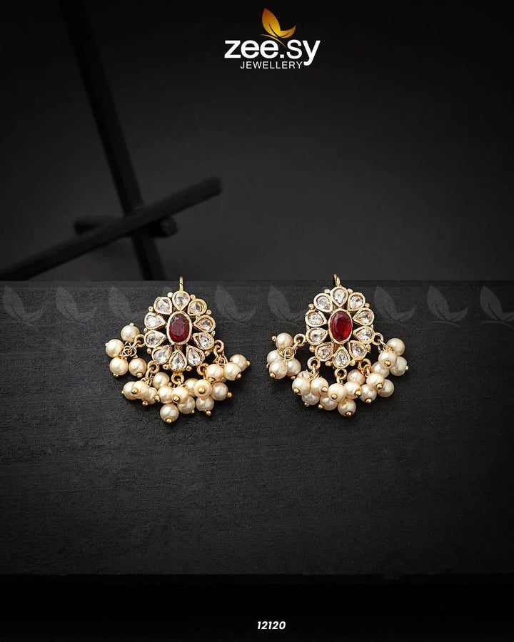 Beads Studs Earrings Red Earrings - Zeesy Jewellery Pakistan | Premium Artificial & Imitation Jewellery