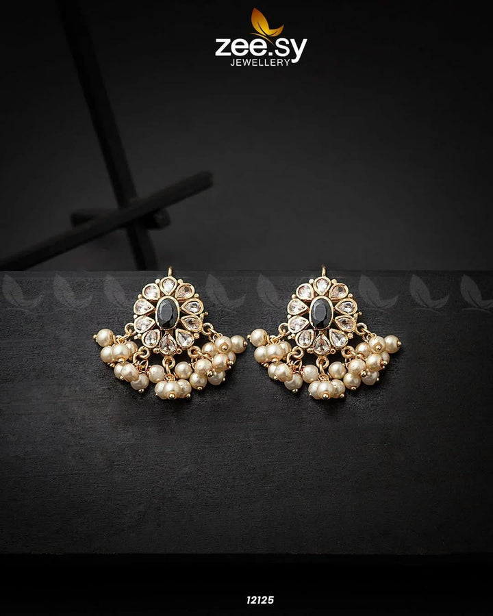 Beads Studs Earrings Black Earrings - Zeesy Jewellery Pakistan | Premium Artificial & Imitation Jewellery