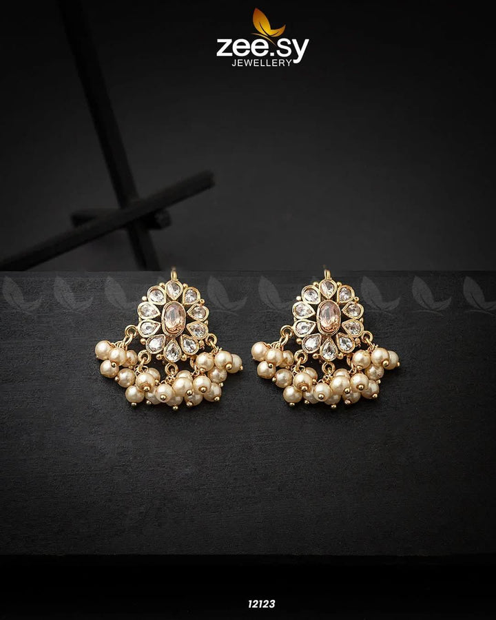 Beads Studs Earrings Champagne Earrings - Zeesy Jewellery Pakistan | Premium Artificial & Imitation Jewellery