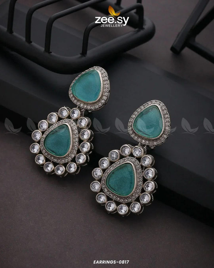 EARRINGS-0817 Feroza Earrings - Zeesy Jewellery Pakistan | Premium Artificial & Imitation Jewellery
