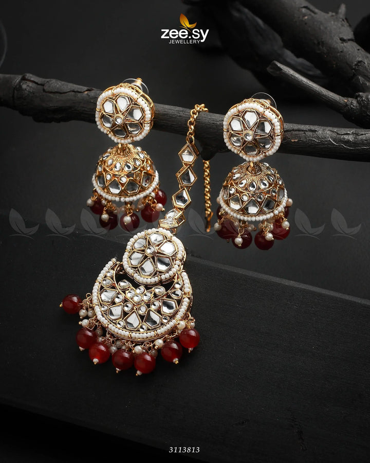 Anam Earrings Red Earrings - Zeesy Jewellery Pakistan | Premium Artificial & Imitation Jewellery