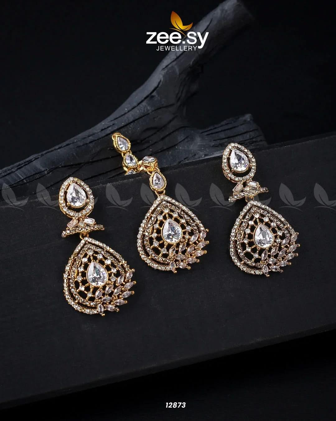Plumeria Earrings Golden White Earrings - Zeesy Jewellery Pakistan | Premium Artificial & Imitation Jewellery