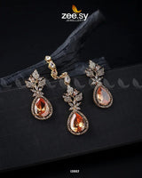 Crocus Earrings Set Golden Champagne Earrings - Zeesy Jewellery Pakistan | Premium Artificial & Imitation Jewellery