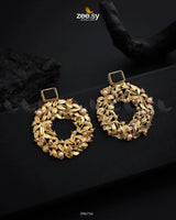 Leaf Nest Earrings Golden Black Earrings - Zeesy Jewellery Pakistan | Premium Artificial & Imitation Jewellery